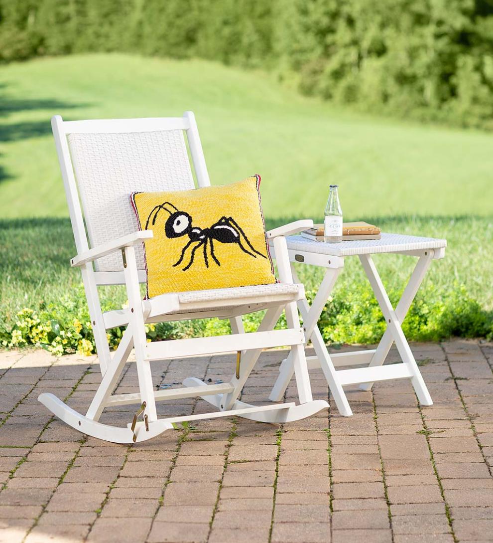 Plow & Hearth Wood Furniture Outdoor Living Claytor Folding Eucalyptus Outdoor Furniture