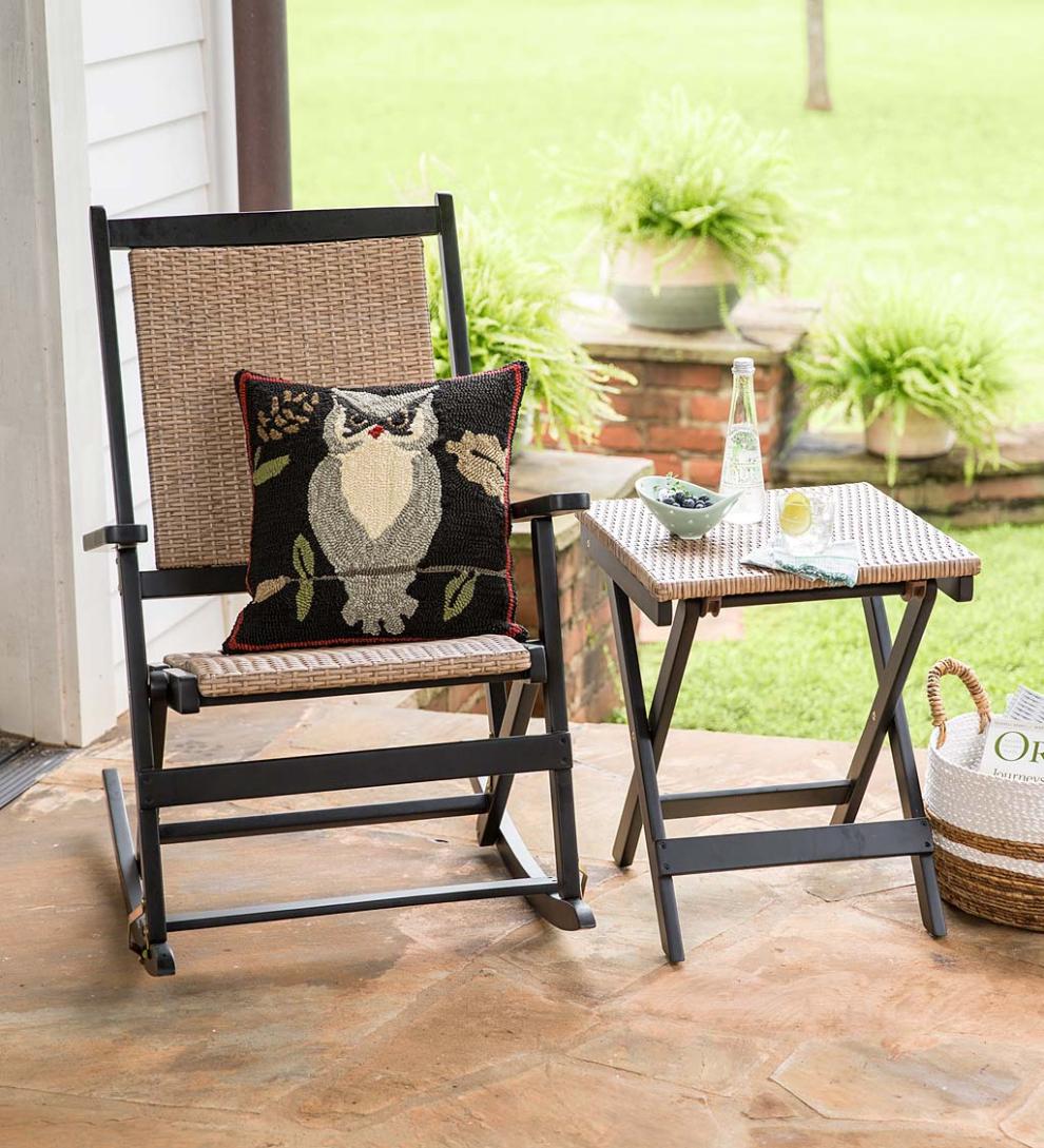 Plow & Hearth Wood Furniture Outdoor Living Claytor Folding Eucalyptus Outdoor Furniture
