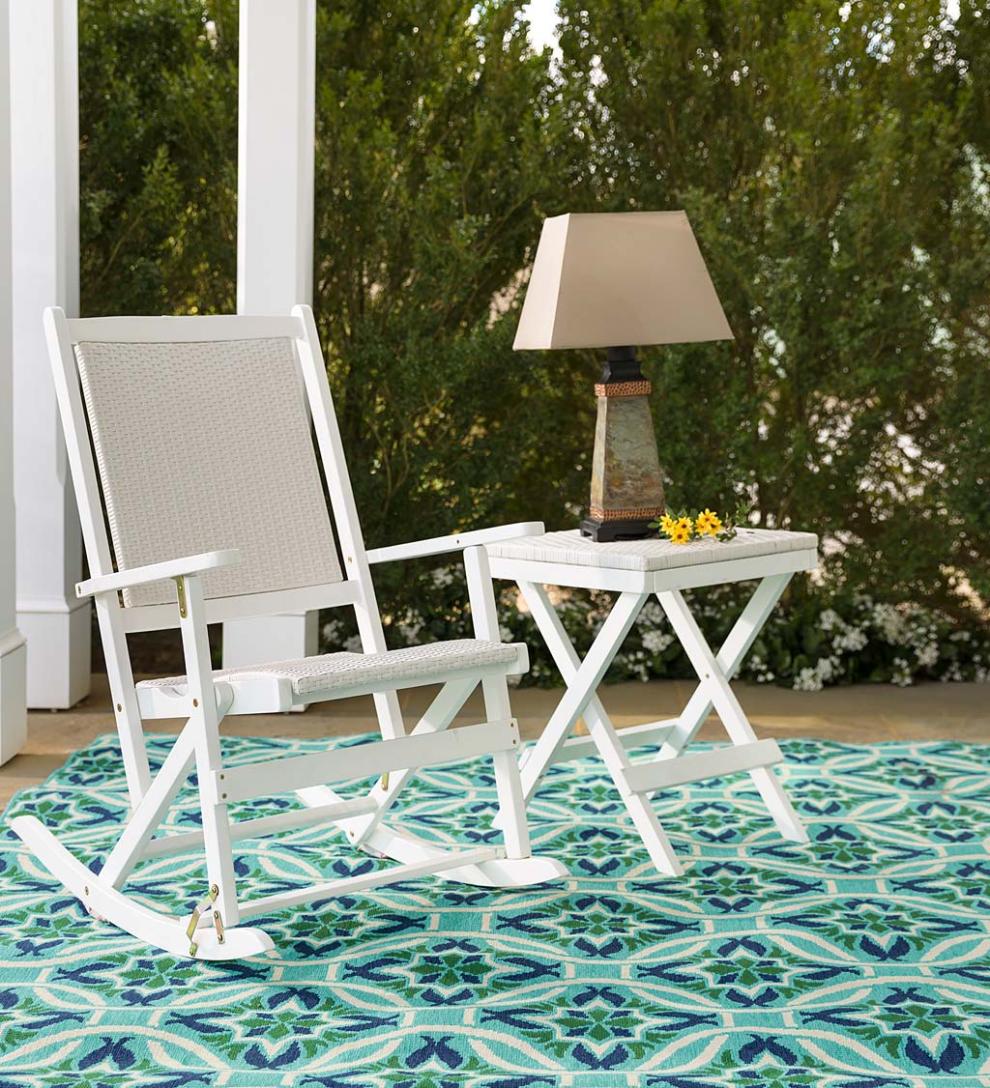 Plow & Hearth Wood Furniture Outdoor Living Claytor Folding Eucalyptus Outdoor Furniture