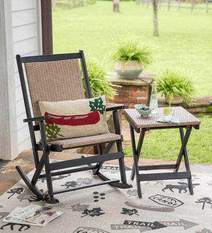 Plow & Hearth Wood Furniture Outdoor Living Claytor Folding Eucalyptus Outdoor Furniture