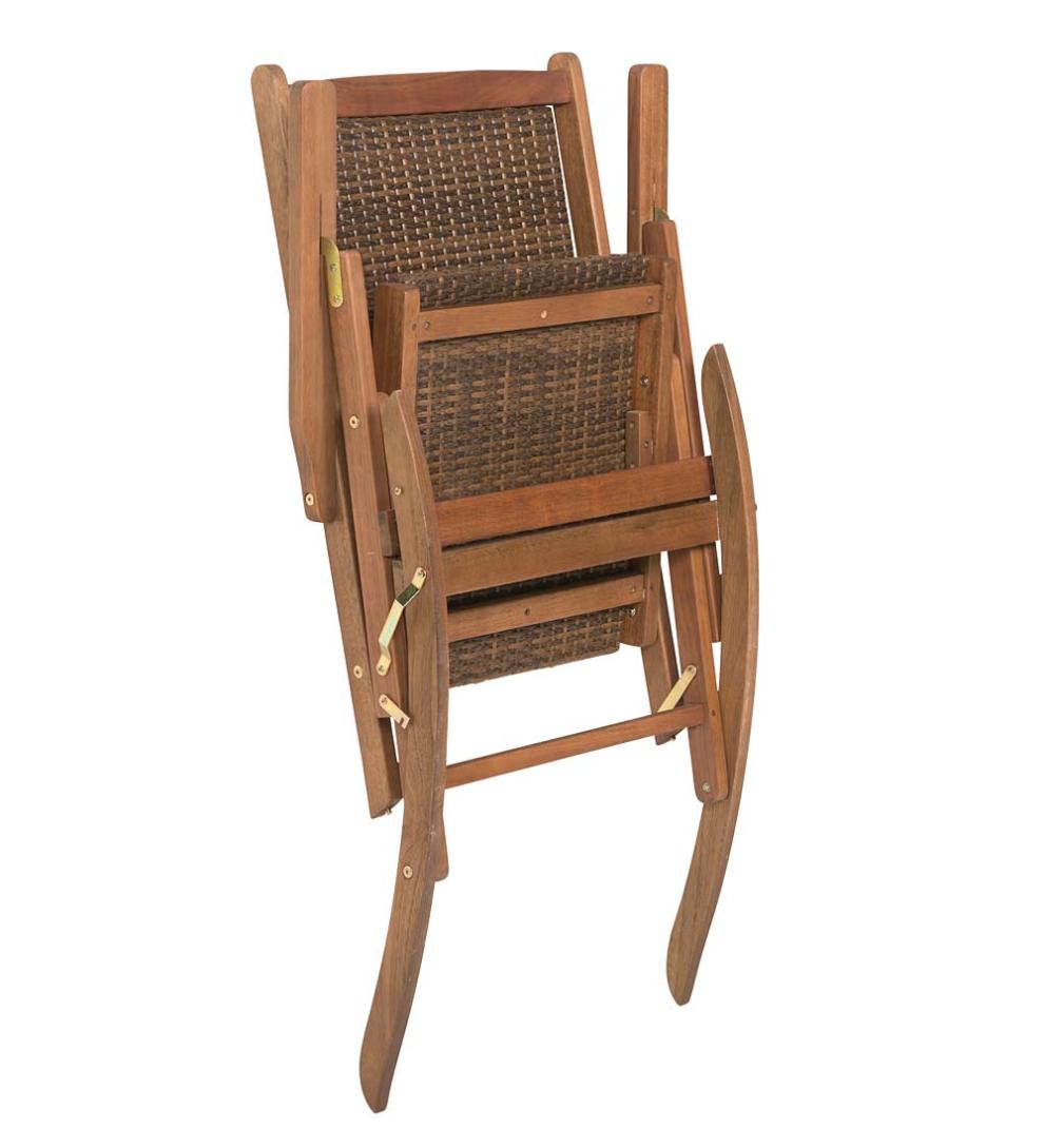 Plow & Hearth Wood Furniture Outdoor Living Claytor Folding Eucalyptus Outdoor Furniture