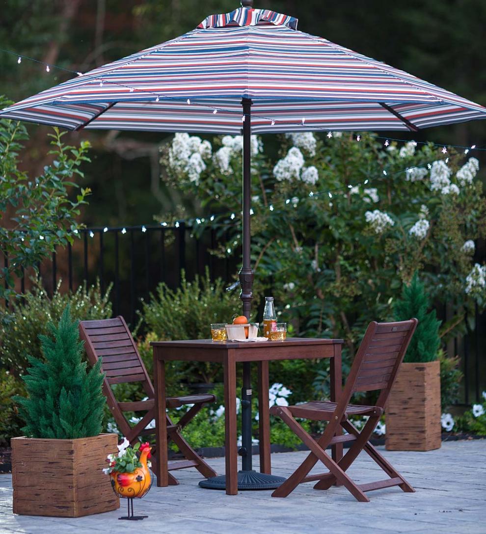 Plow & Hearth Wood Furniture Outdoor Living Eucalyptus Wood Outdoor Bistro Furniture