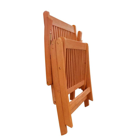 Plow & Hearth Wood Furniture Outdoor Living Forest Stewardship Council Certified Eucalyptus 5-Position Reclining Chair