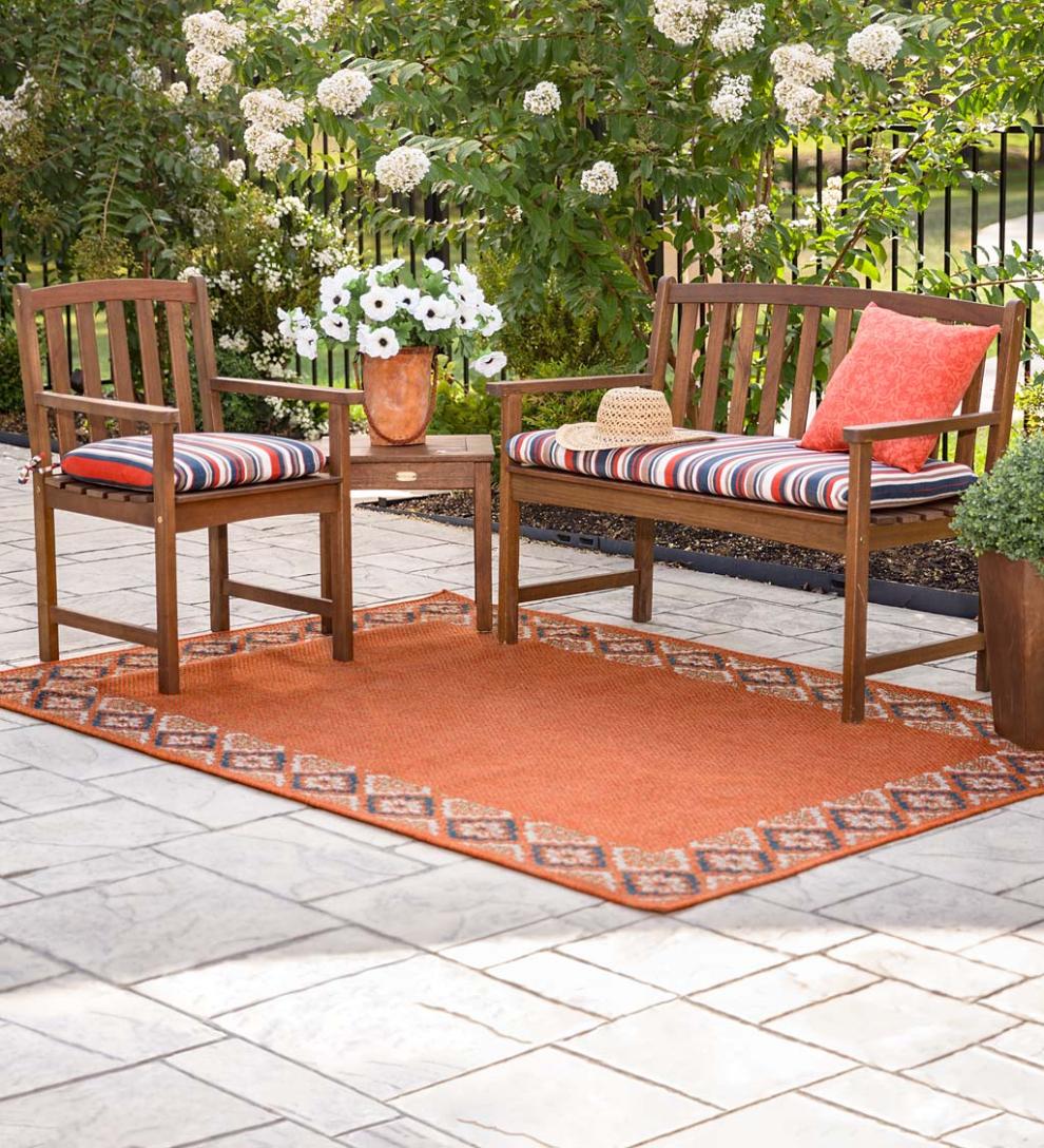 Plow & Hearth Wood Furniture Outdoor Living Lancaster Eucalyptus Wood Bench - Natural