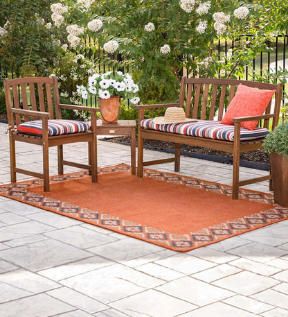 Plow & Hearth Wood Furniture Outdoor Living Lancaster Eucalyptus Wood Bench - Natural