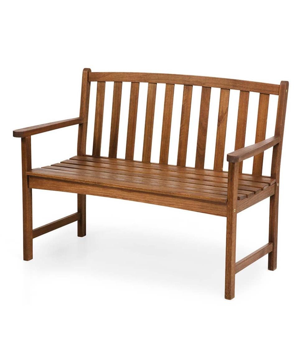 Plow & Hearth Wood Furniture Outdoor Living Lancaster Eucalyptus Wood Bench - Natural