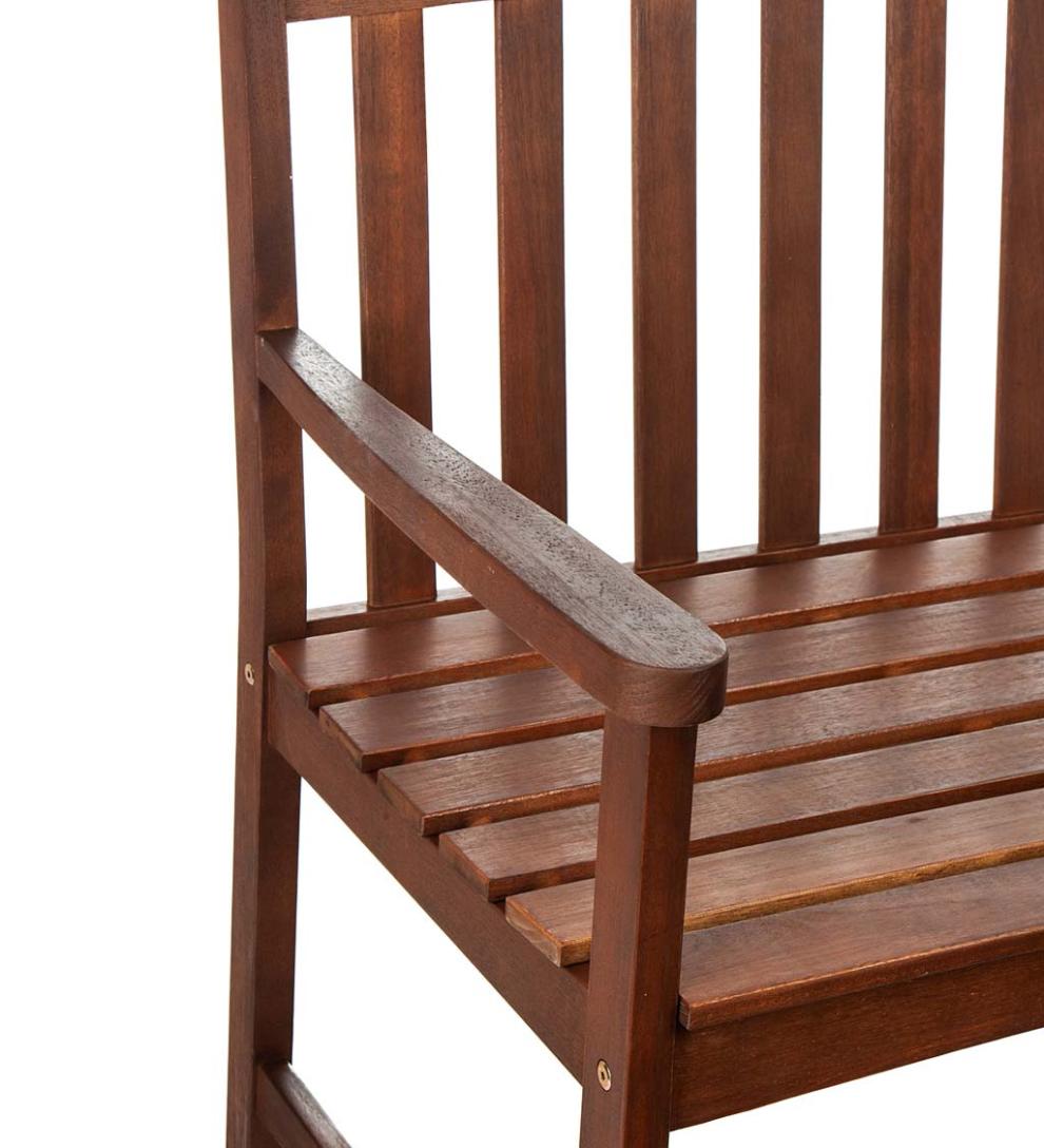 Plow & Hearth Wood Furniture Outdoor Living Lancaster Eucalyptus Wood Bench - Natural