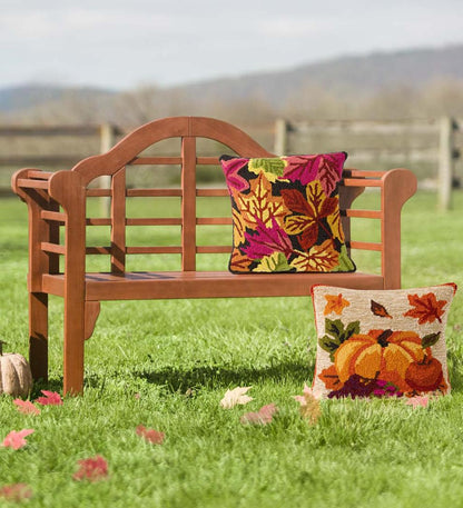 Plow & Hearth Wood Furniture Outdoor Living Lutyens Wood Garden Bench - Black