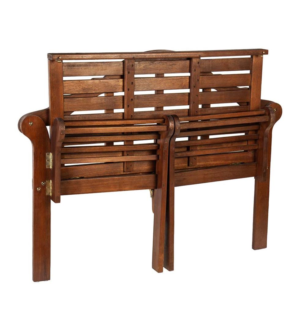 Plow & Hearth Wood Furniture Outdoor Living Lutyens Wood Garden Bench - Black
