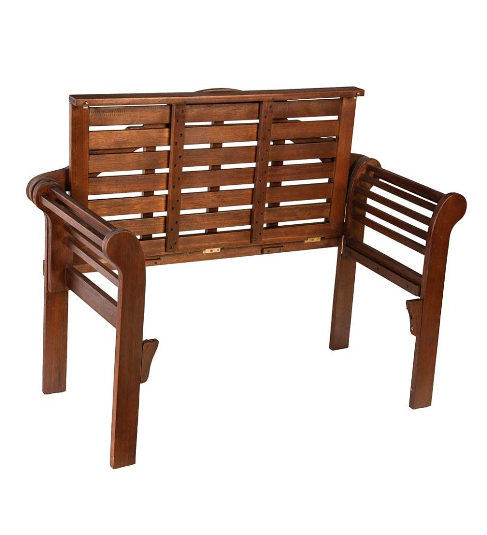Plow & Hearth Wood Furniture Outdoor Living Lutyens Wood Garden Bench - Black