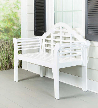Plow & Hearth Wood Furniture Outdoor Living Lutyens Wood Garden Bench - Black