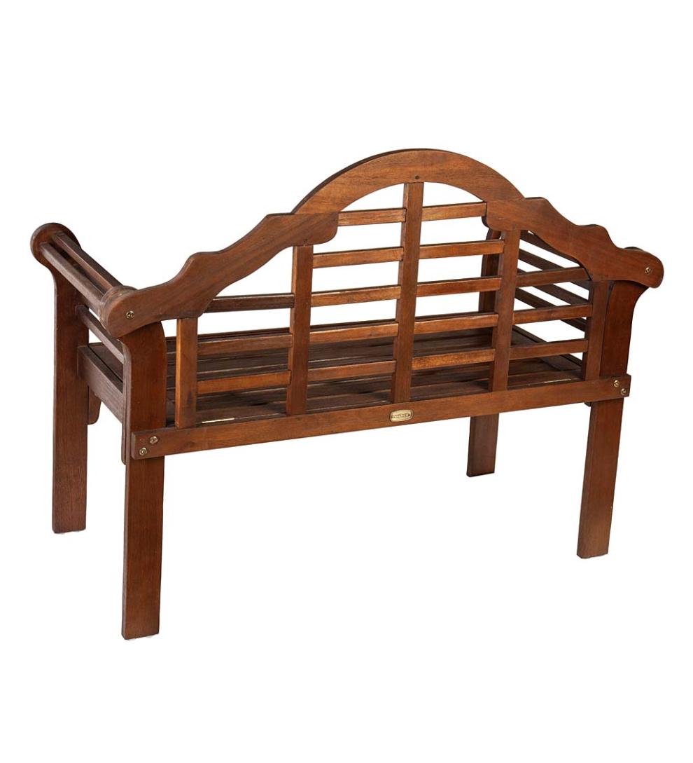 Plow & Hearth Wood Furniture Outdoor Living Lutyens Wood Garden Bench - Black
