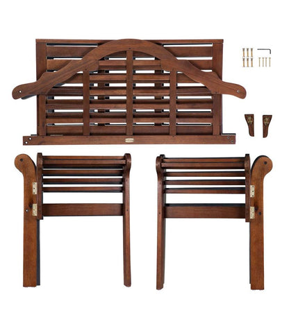 Plow & Hearth Wood Furniture Outdoor Living Lutyens Wood Garden Bench - Black