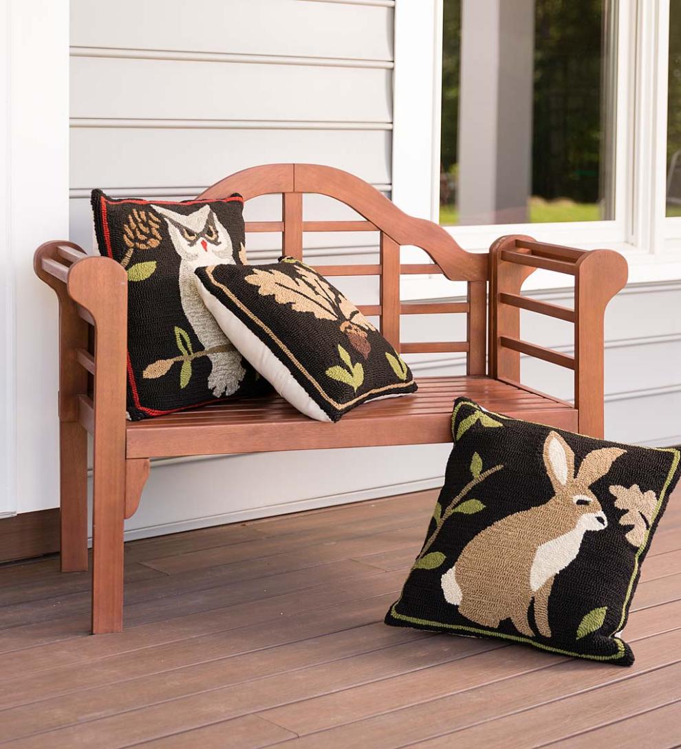 Plow & Hearth Wood Furniture Outdoor Living Lutyens Wood Garden Bench - Black