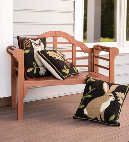 Plow & Hearth Wood Furniture Outdoor Living Lutyens Wood Garden Bench - Black