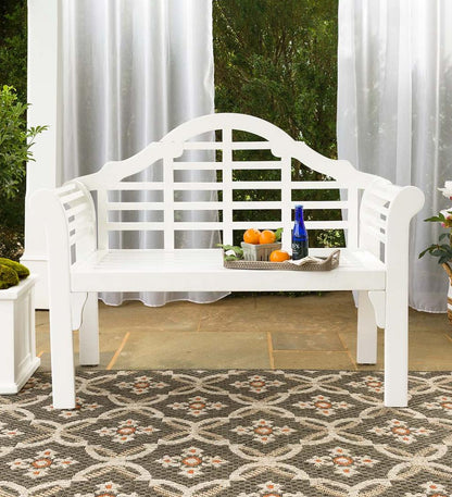 Plow & Hearth Wood Furniture Outdoor Living Lutyens Wood Garden Bench - Black