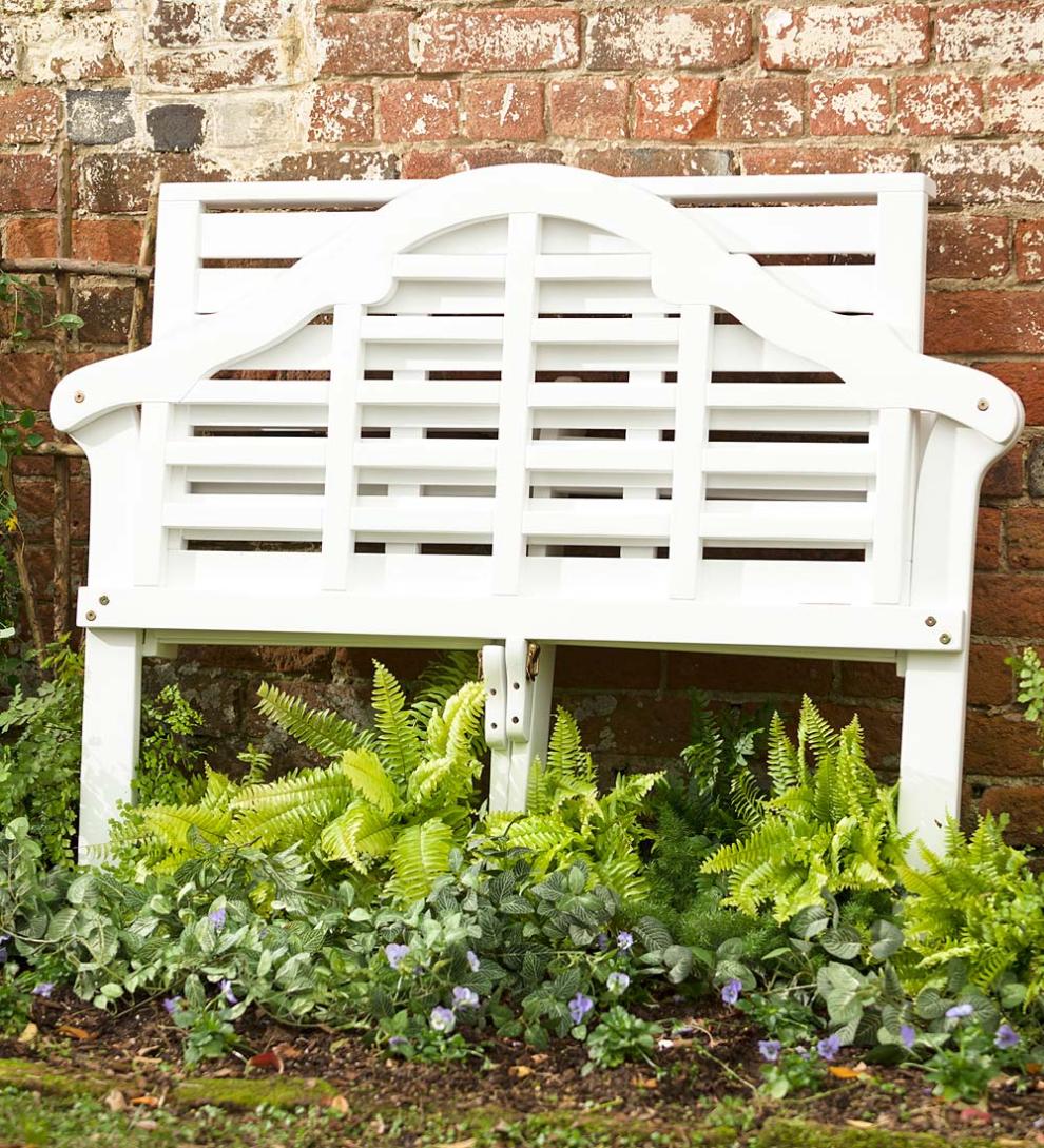 Plow & Hearth Wood Furniture Outdoor Living Lutyens Wood Garden Bench - Black