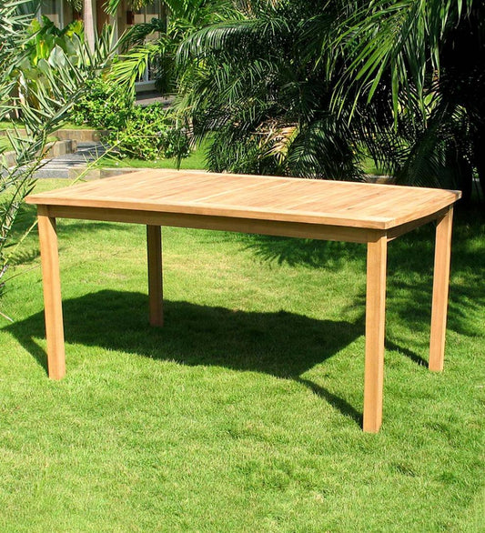 Plow & Hearth Wood Furniture Outdoor Living Rectangular Teak Dining Table