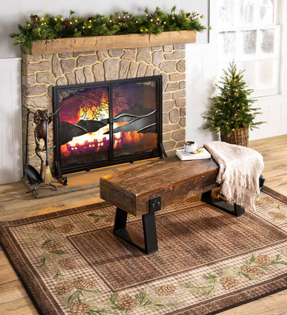 Plow & Hearth Wood Furniture Outdoor Living Richland Indoor/Outdoor Reclaimed Wood Bench