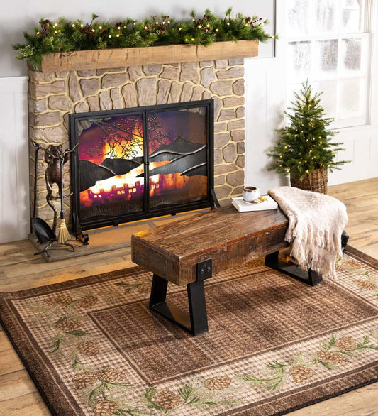 Plow & Hearth Wood Furniture Outdoor Living Richland Indoor/Outdoor Reclaimed Wood Bench