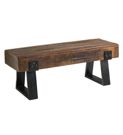 Plow & Hearth Wood Furniture Outdoor Living Richland Indoor/Outdoor Reclaimed Wood Bench