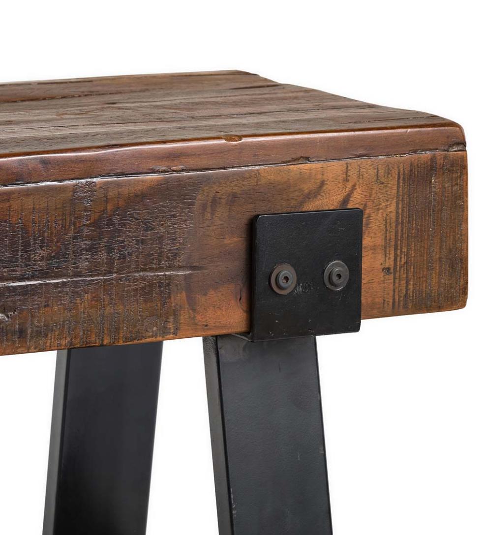 Plow & Hearth Wood Furniture Outdoor Living Richland Indoor/Outdoor Reclaimed Wood Bench