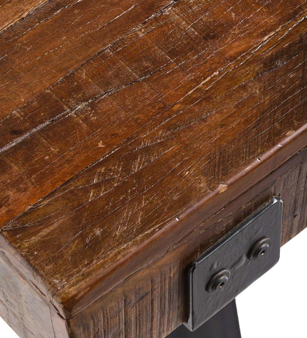 Plow & Hearth Wood Furniture Outdoor Living Richland Indoor/Outdoor Reclaimed Wood Bench