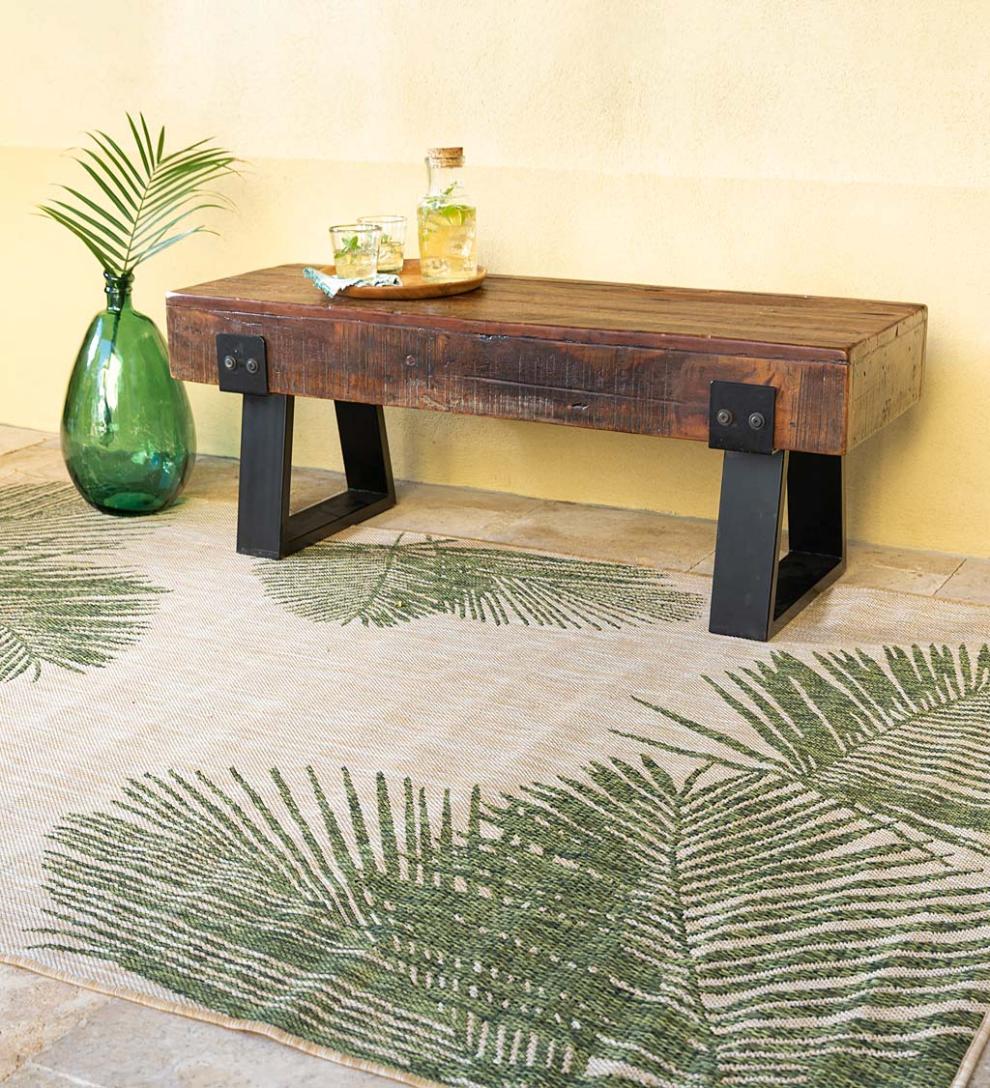 Plow & Hearth Wood Furniture Outdoor Living Richland Indoor/Outdoor Reclaimed Wood Bench