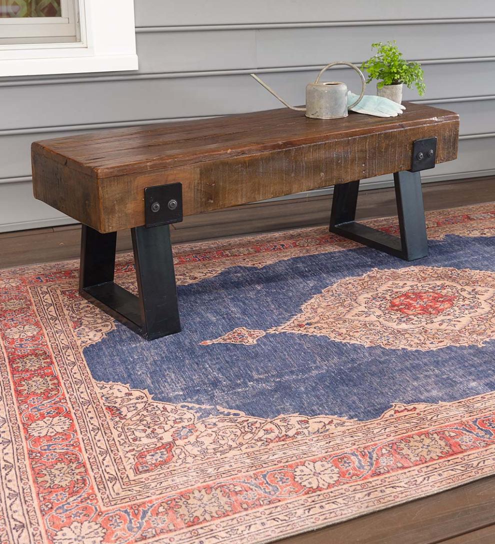 Plow & Hearth Wood Furniture Outdoor Living Richland Indoor/Outdoor Reclaimed Wood Bench