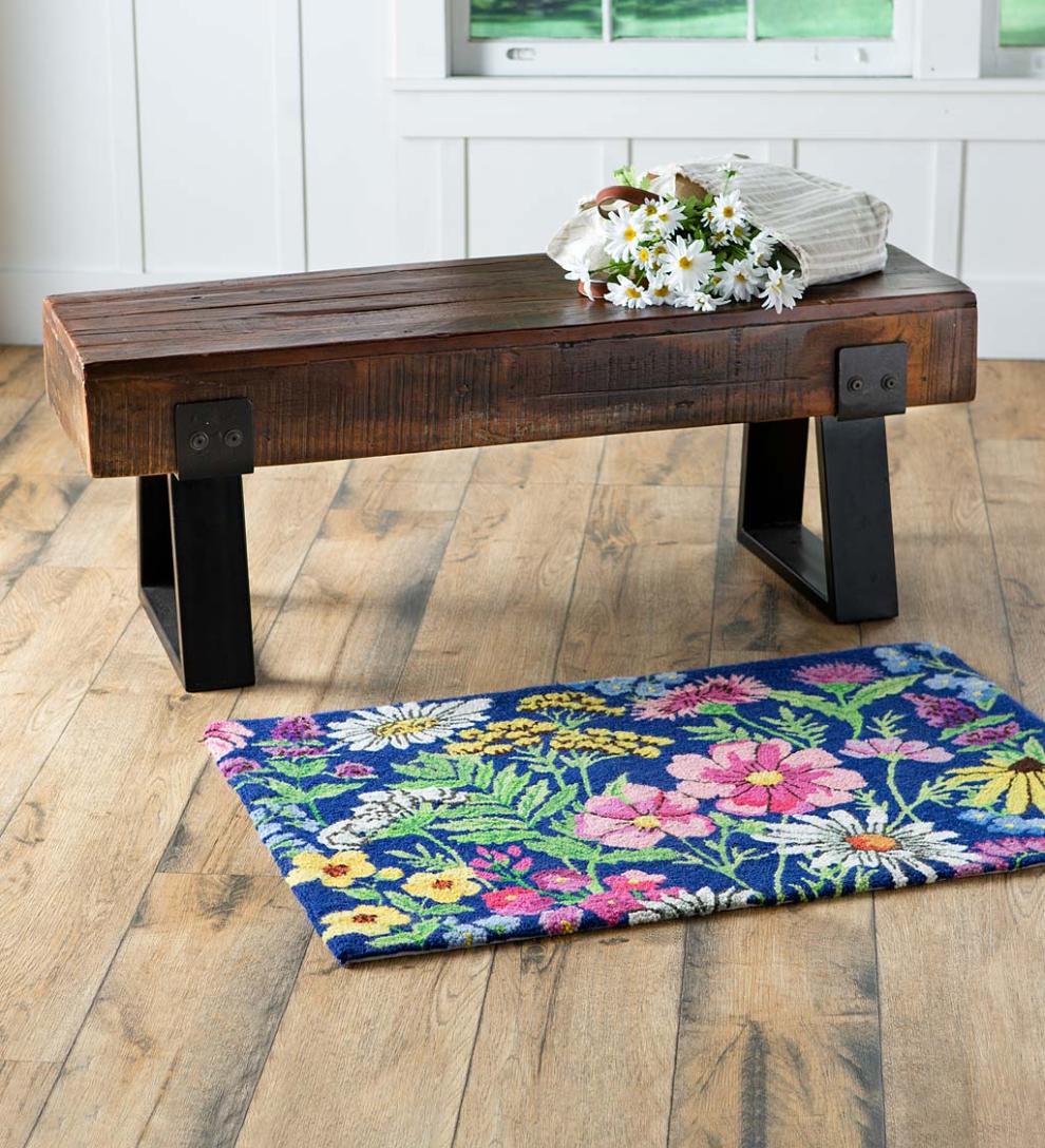 Plow & Hearth Wood Furniture Outdoor Living Richland Indoor/Outdoor Reclaimed Wood Bench