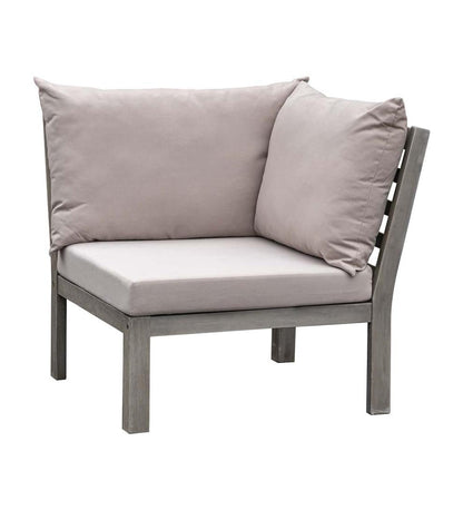 Plow & Hearth Wood Furniture Outdoor Living Ridgewind Outdoor Sectional Sofa Seating Set With Cocktail Table