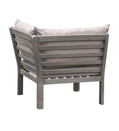 Plow & Hearth Wood Furniture Outdoor Living Ridgewind Outdoor Sectional Sofa Seating Set With Cocktail Table