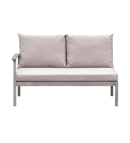 Plow & Hearth Wood Furniture Outdoor Living Ridgewind Outdoor Sectional Sofa Seating Set With Cocktail Table