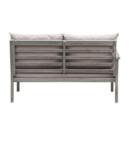 Plow & Hearth Wood Furniture Outdoor Living Ridgewind Outdoor Sectional Sofa Seating Set With Cocktail Table