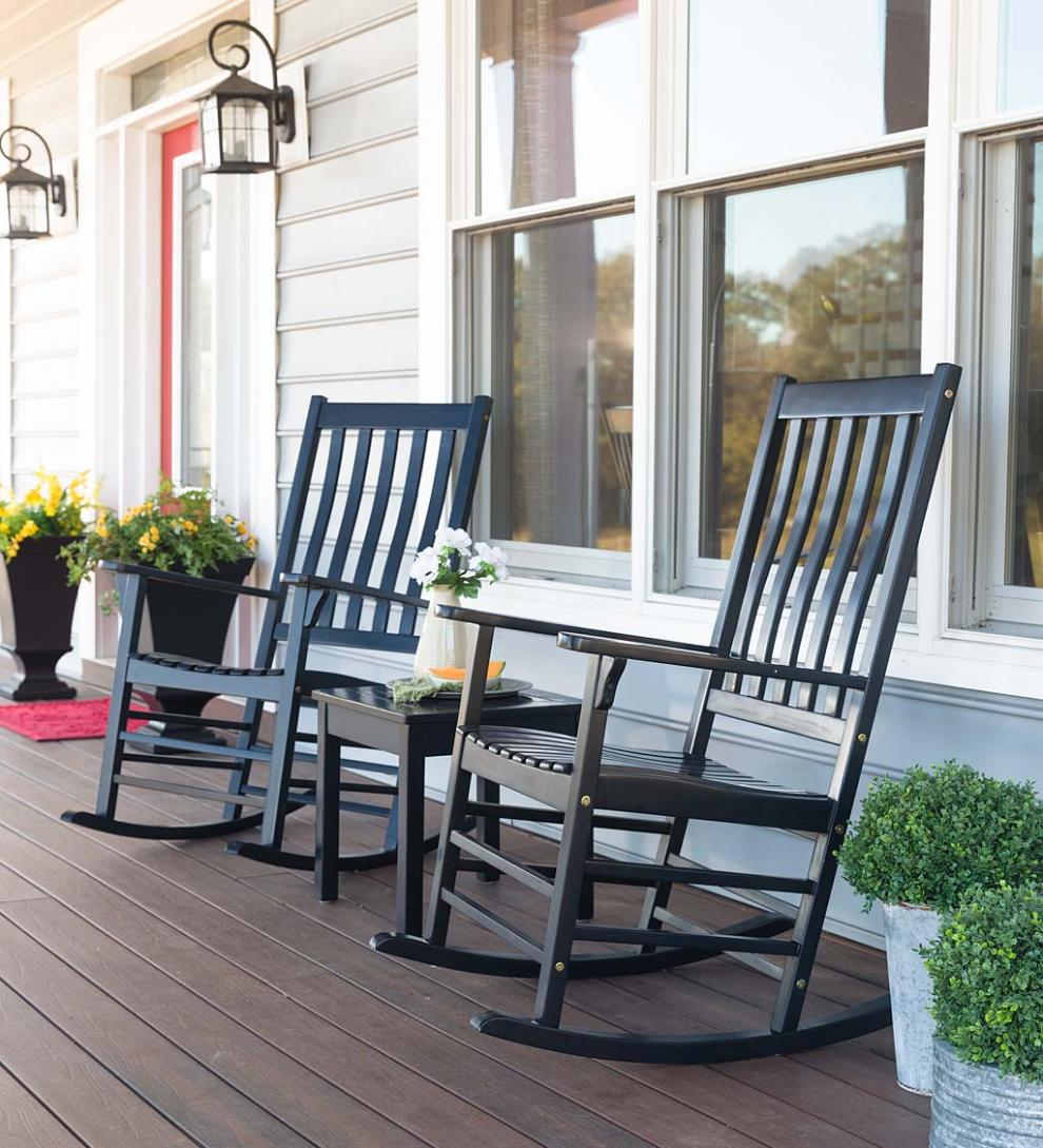 Plow & Hearth Wood Furniture Outdoor Living Slatted Wooden Porch Furniture