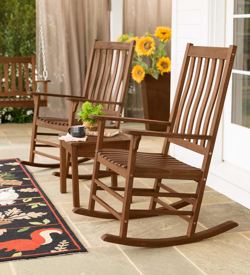 Plow & Hearth Wood Furniture Outdoor Living Slatted Wooden Porch Furniture