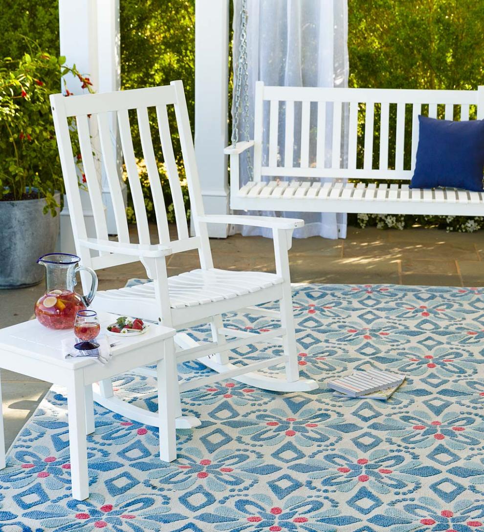 Plow & Hearth Wood Furniture Outdoor Living Slatted Wooden Porch Furniture