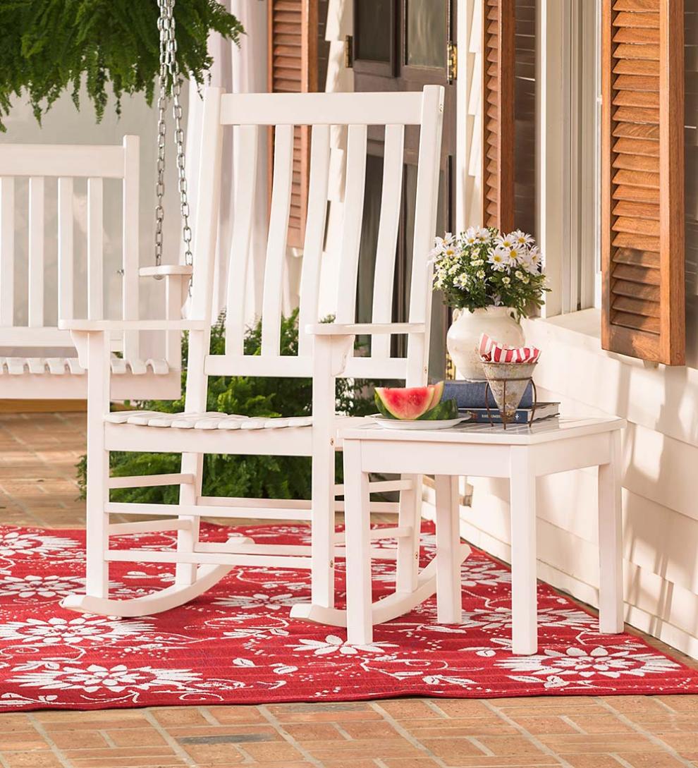 Plow & Hearth Wood Furniture Outdoor Living Slatted Wooden Porch Furniture
