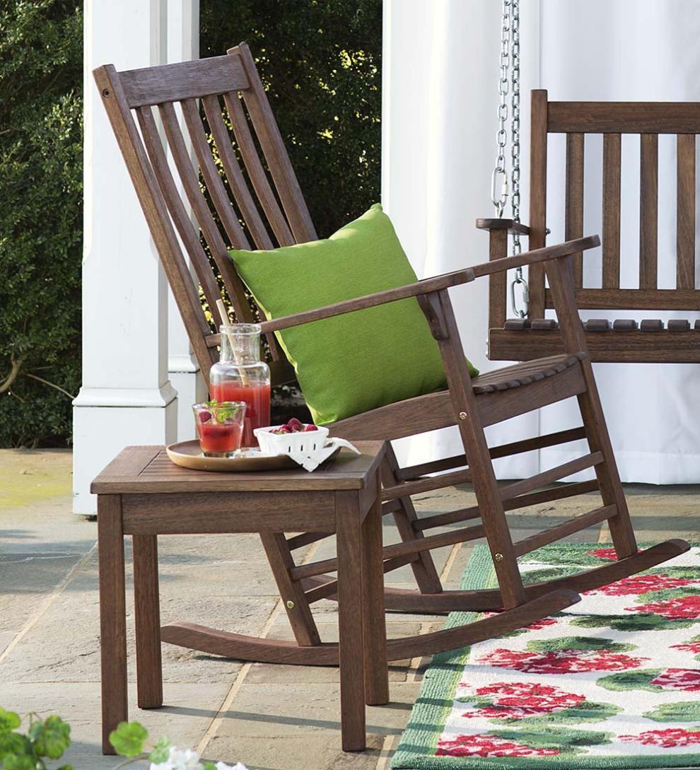 Plow & Hearth Wood Furniture Outdoor Living Slatted Wooden Porch Furniture