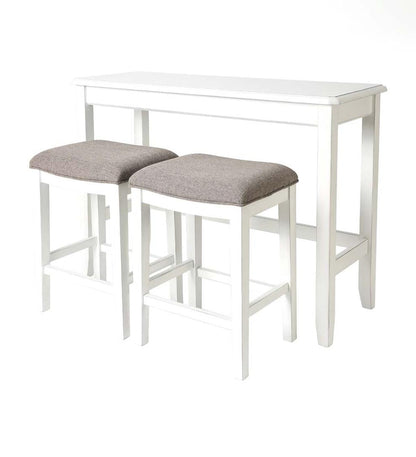 Plow & Hearth Wood Furniture Outdoor Living Sofa Table Set With Saddle Seat Stools - Espresso
