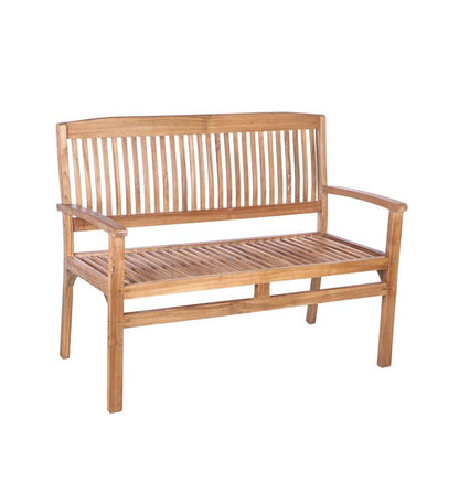 Plow & Hearth Wood Furniture Outdoor Living Teak Bench With Arm Rests