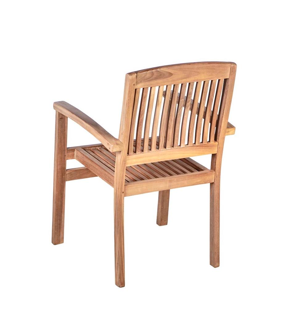 Plow & Hearth Wood Furniture Outdoor Living Teak Dining Set, 7-Piece Set