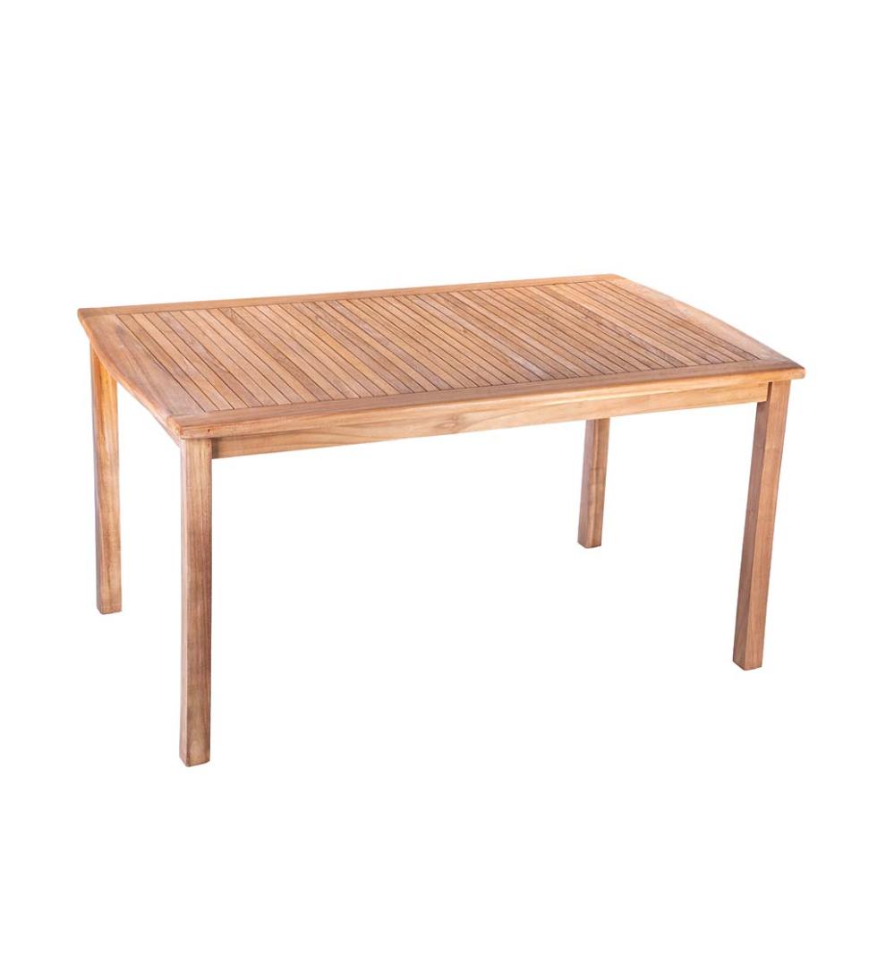 Plow & Hearth Wood Furniture Outdoor Living Teak Dining Set, 7-Piece Set