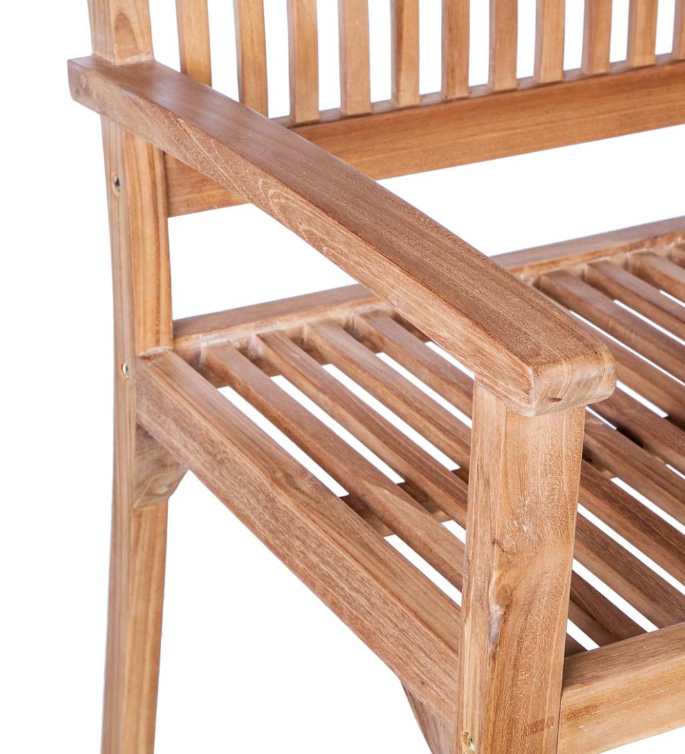 Plow & Hearth Wood Furniture Outdoor Living Teak Seating Set, 4-Piece