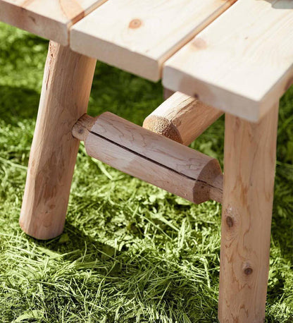 Plow & Hearth Wood Furniture Outdoor Living Usa-Made Northern White Cedar Log Outdoor Furniture