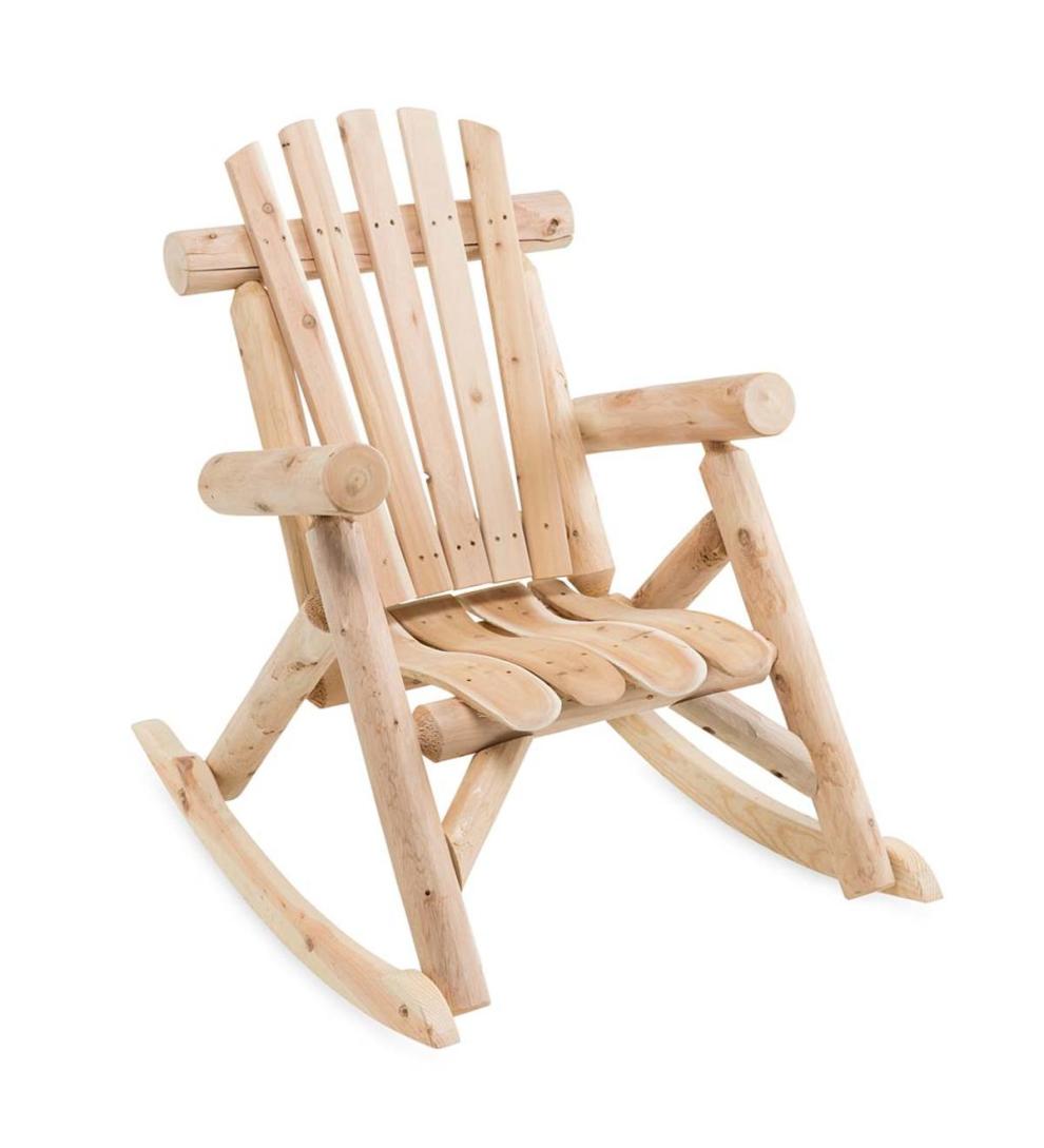 Plow & Hearth Wood Furniture Outdoor Living Usa-Made Northern White Cedar Log Outdoor Furniture