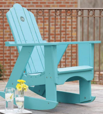 Plow & Hearth Wood Furniture Outdoor Living Uwharrie Original Rocker - Aqua
