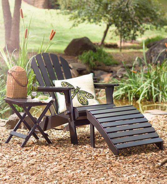 Plow & Hearth Wood Furniture Outdoor Living Wooden Adirondack Outdoor Furniture