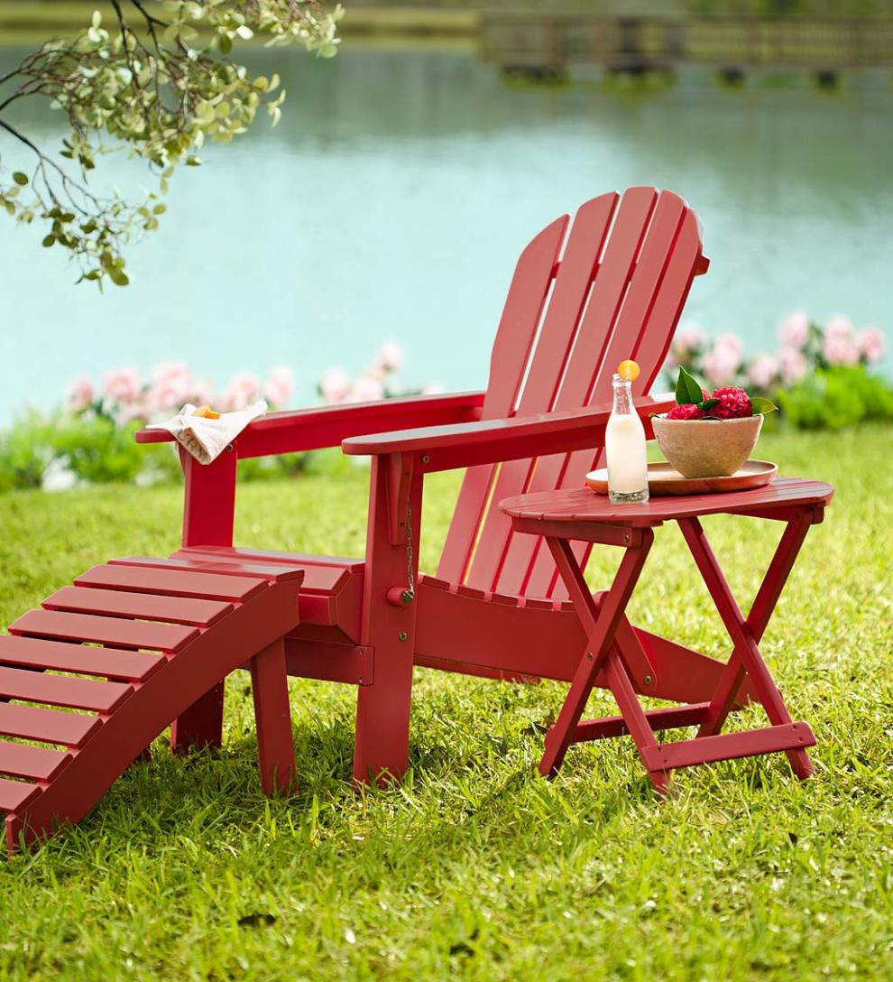 Plow & Hearth Wood Furniture Outdoor Living Wooden Adirondack Outdoor Furniture