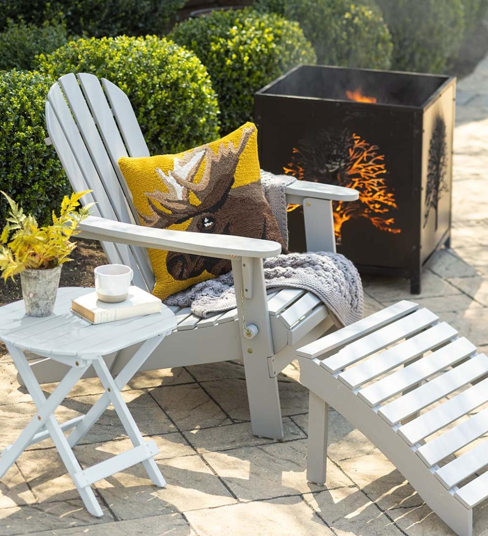 Plow & Hearth Wood Furniture Outdoor Living Wooden Adirondack Outdoor Furniture